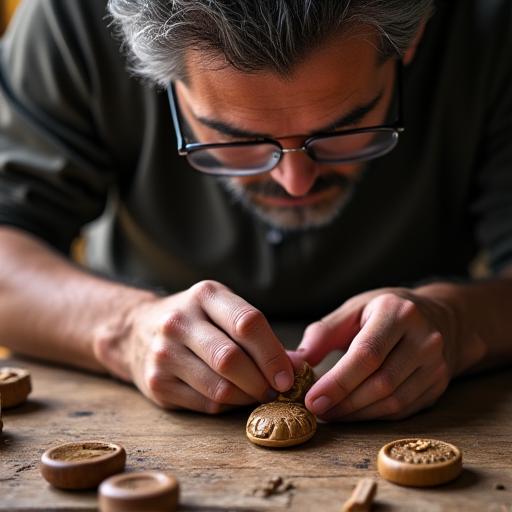 Maestro artesano tallando madera